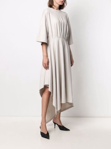 Balenciaga Asymmetrisches T-Shirt Kleid Beige Gr. 34 0/2 US - Bild 9 von 10