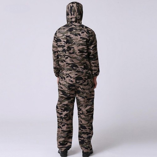 Men's Camo Work Loose Hooded Dungarees Overalls Jumpsuit Pants Rompers Trousers - Picture 6 of 10