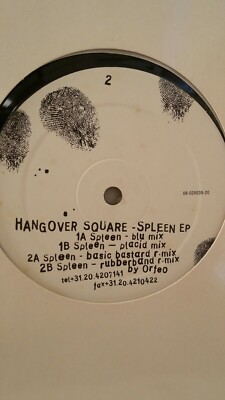 HANGOVER SQUARE Spleen 12'' EP 1996 Testlab Dutch import electronica NEAR MINT