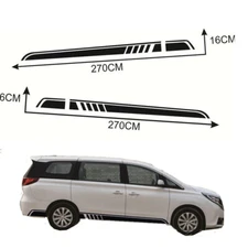 Stripe Decal Vinyl Stickers Black For Car Truck SUV Door Side Skirt Accessory 