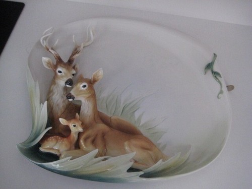 FRANZ PORCELAIN WOODLAND GRACE DEER FAMILY TRAY LIMITED EDITION FZ01315 Boxed - Picture 15 of 24