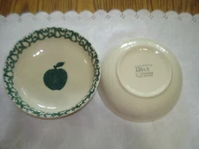 Tienshan Folk Craft APPLE Green Sponge 6.5” Cereal/soup Bowls Set Of 2