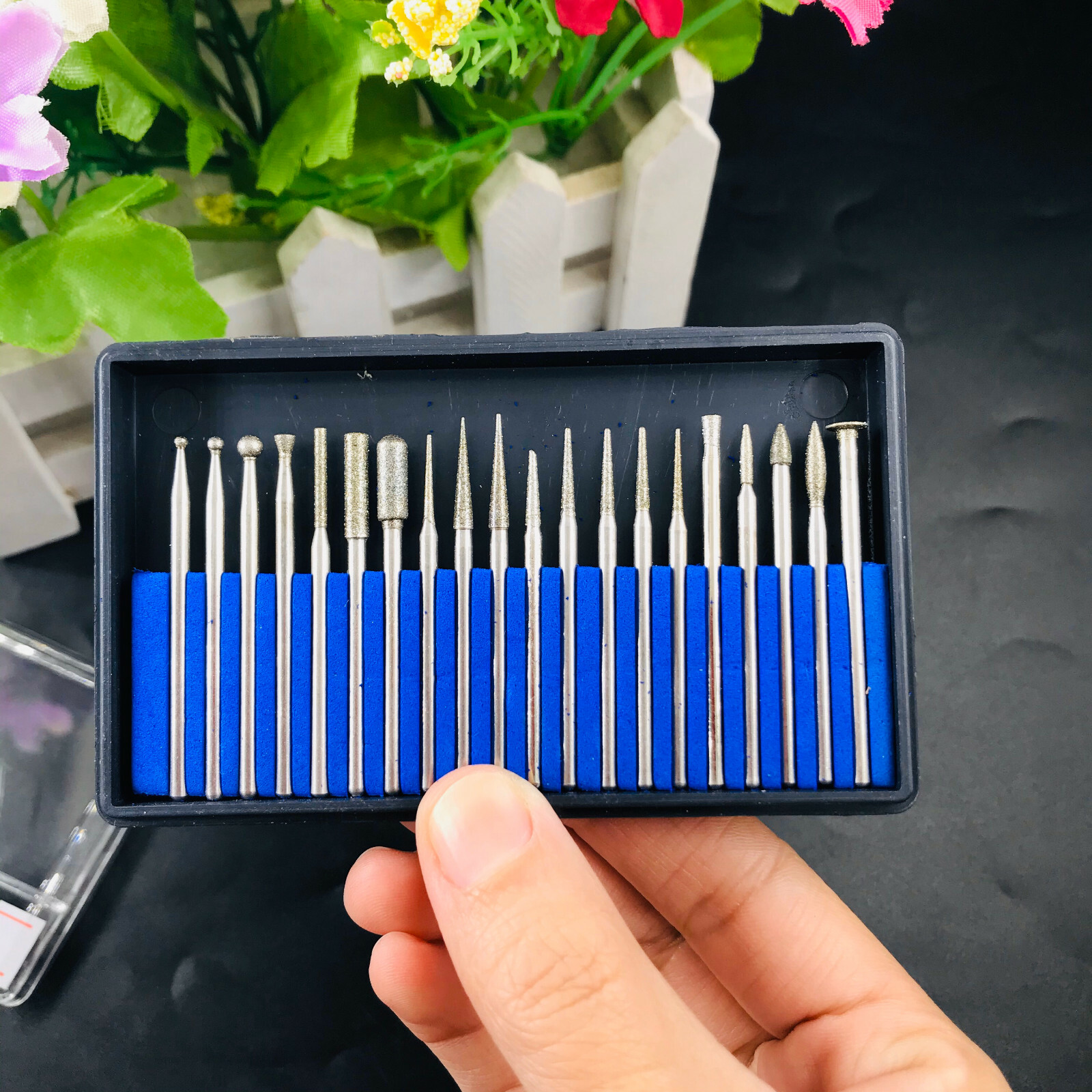 20pcs 2.35mm HP Dental lab Diamond Burs Kit Drill for Ceramic Metal