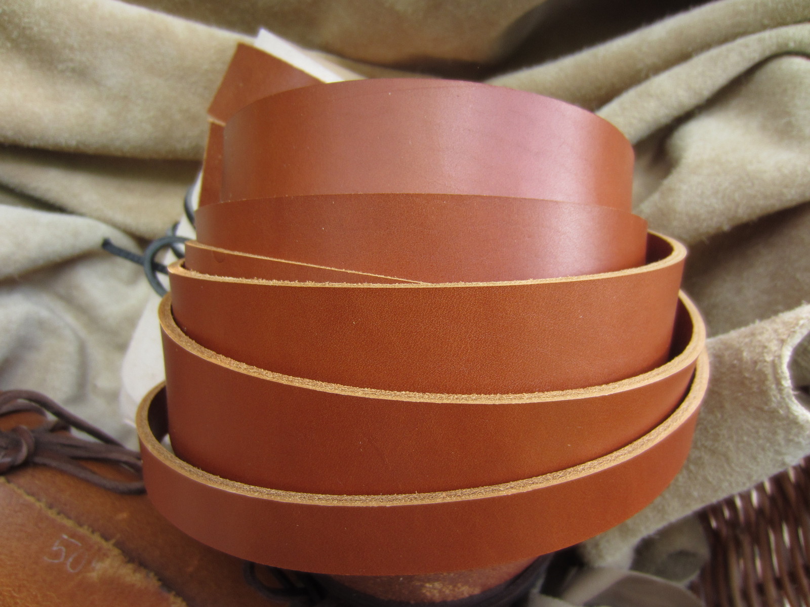 190cm EXTRA LONG SADDLE TAN 22.4mm THICK COWHIDE LEATHER STRAP VARIOUS