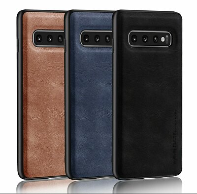 Luxury PU-Leder Cover Case Mit Silikon Kante Schutzhülle für Samsung S9 S10 S20