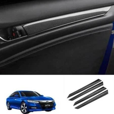 For Honda Accord 18-2022 Steel Carbon Fiber Interior Door Panel Strip Trim 4x