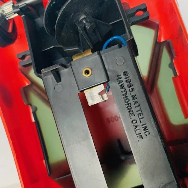 Mattel Hot Wheels Switch N Go slot car GT 1965 race track vtg Red 8 striped BM1 - Image 4 of 4