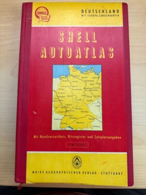 1956 Shell Auto Atlas Maps Book Germany Road HC Reise-Dienst