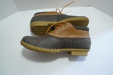 LL BEAN- MEN'S RUBBER GUM SHOES -MADE IN USA- TAN AND BROWN-CLASSIC- 8 M