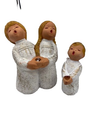 1960s  Engel Von Jullar Terra Cotta Choir Angel Candle Holders Figurine Set Of 2