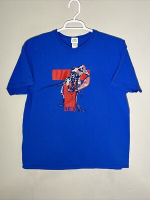 2019 Smithsonian Institution Adult XL Blue T-Shirt T-REX Deep Time Exhibit