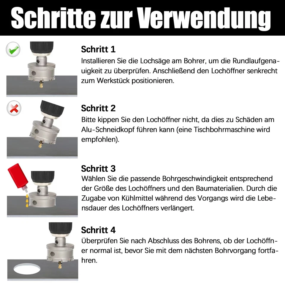 13-270mm Kronenbohrer Edelstahl TCT Hartmetall Lochsäge Bohrkrone - Bild 2 von 4