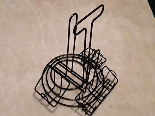 2pc Hooters Condiment & Napkin Holder Caddy Steel Wire Rack Restaurant Black - Picture 4 of 7