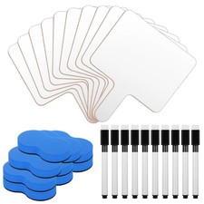 10 PCS Dry Erase Paddles Handle DoubleSided Whiteboard 8x9.7 Inch Markers