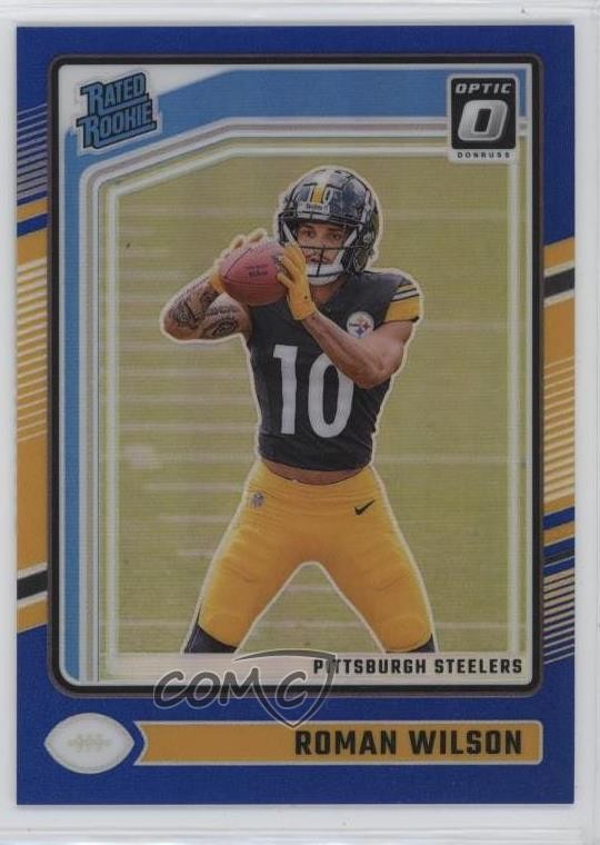 2024 Panini Donruss Optic Rated Blue Prizm /199 Roman Wilson #285 Rookie RC 1b30
