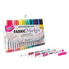 Tulip Permanent Nontoxic Fabric Markers, 20 Pack, Multicolor