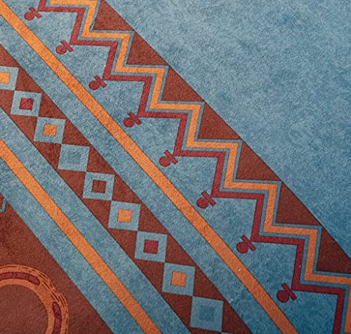 Sedona 7-Piece Southwestern Wild Horses Microsuede Queen Turquoise Blue - Picture 3 of 7
