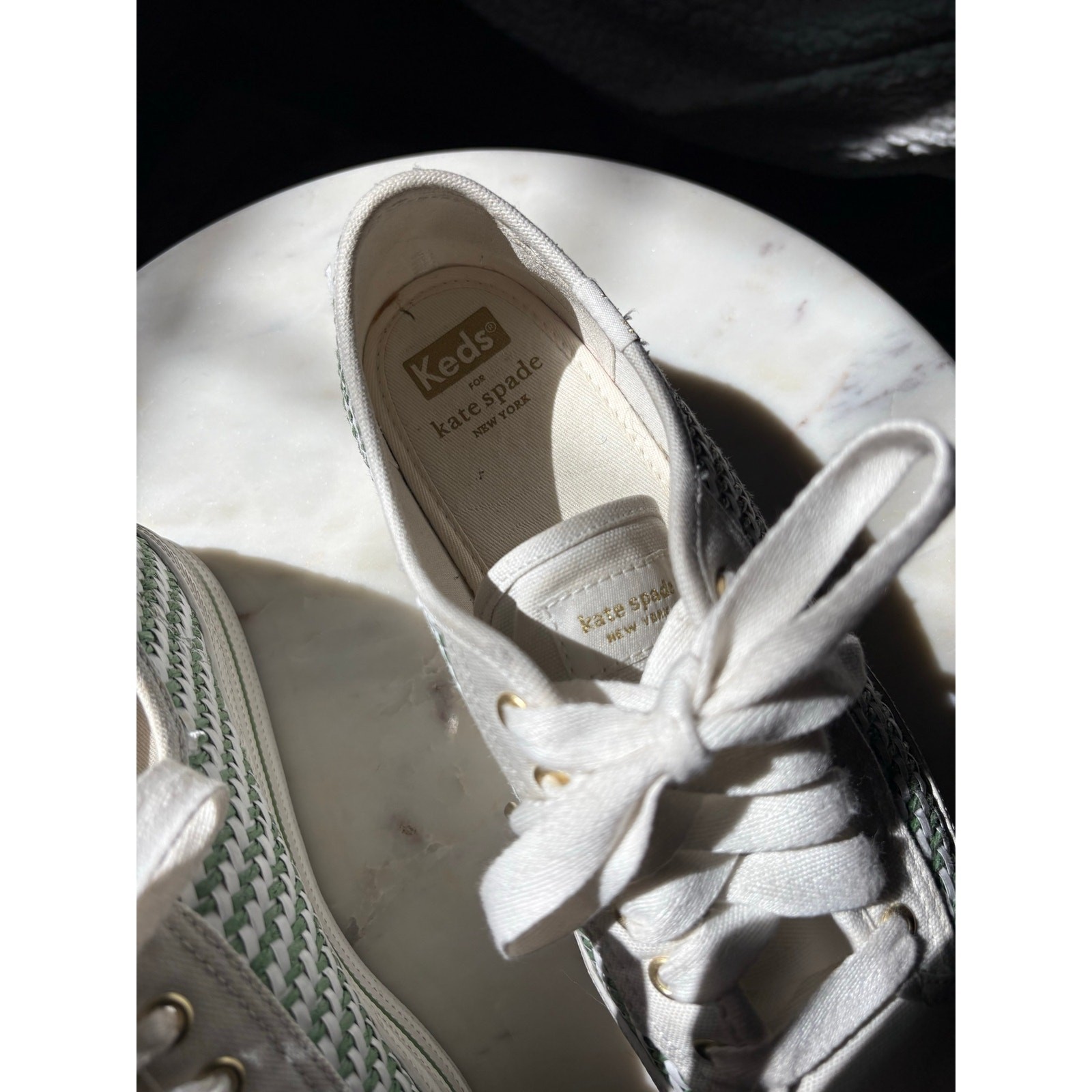 KATE SPADE x KEDS Collab Triple Up Sneakers Size US 7 Basket Weave Platform image 4