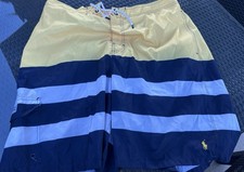 Polo Ralph Lauren Men  s Blue White Yellow Stripe Board Shorts 3XLT