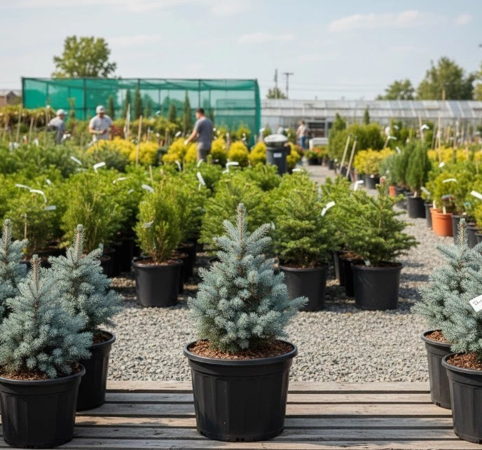 Montgomery Blue Spruce Tree in 3 Gal Pot Outdoor Evergreen Tree Picea Pungens - Image 3 of 3