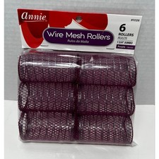 Annie Jumbo wire mesh rollers 6ct NIP 1 3/4 " purple old school