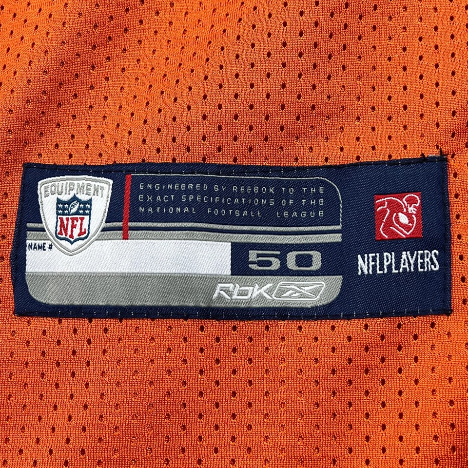 Camiseta cosida de colección Reebok Jay Culter #6 para hombre 50 malla naranja NFL fútbol GSH Foto 2 de 4