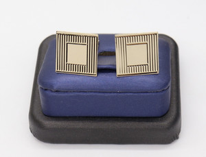 14K Yellow Gold Engravable 1/2" Square Cufflinks Cuff Link 5.35 grams