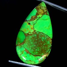 23.80Cts Lab-Created Ultra Green Copper Turquoise Pear Cabochon 17X32X5MM