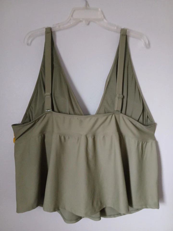 NWT Old Navy Womens Swing Tankini Swimsuit Top Size 4X Army Green Adjust Straps - Image 4 of 4
