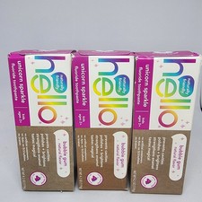 3 Hello Kids Unicorn Sparkle Toothpaste Bubble Gum Flavor 4.2 oz EXP 08/2027....
