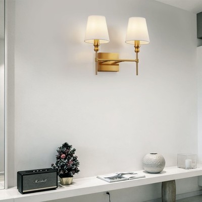 2-Light E26 Gold Dimmable Vanity Light Fixture