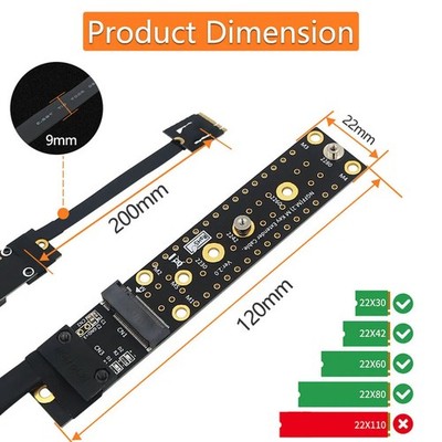 Adapter Cable M2 KEY AE to NVME For NGFF M.2 Key AE Male to Key M Female Board