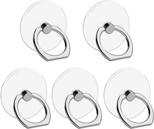 Cell Phone Ring Holder Stand 5 Pack, Transparent Phone Ring Holder Finger Kickst