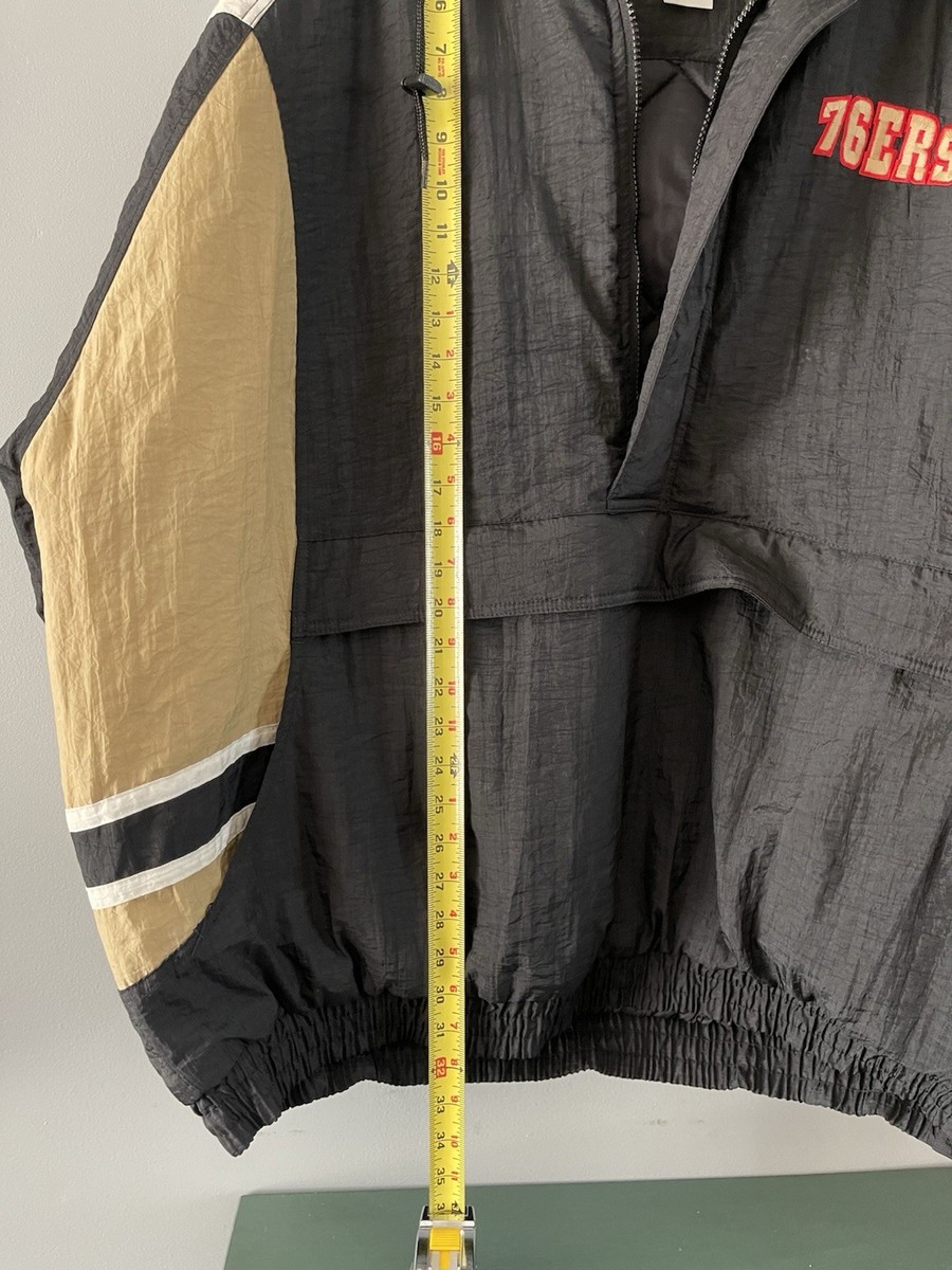 Vintage Philadelphia 76ers Sixers Reebok NBA Jacket Coat Black