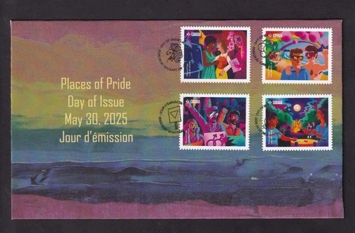 Canada 2025 limited edition private FDC - Places of Pride - sc#3493-3496