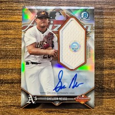 2018 Bowman Chrome Sheldon Neuse #AFLR-SN Refractor Relic Auto #17/50 Athletics