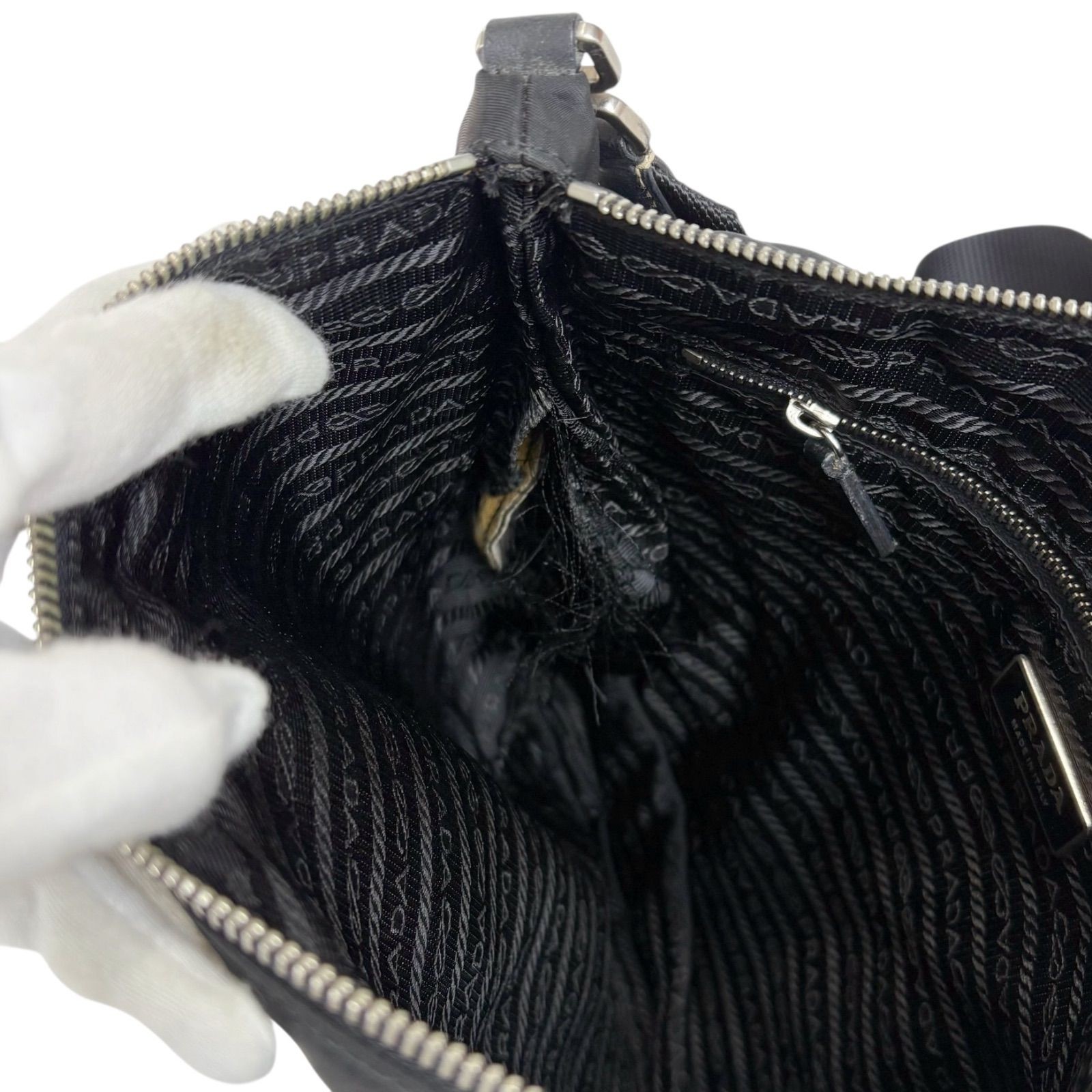 PRADA Triangle Logo Shoulder Bag Triangular Logo … - image 11