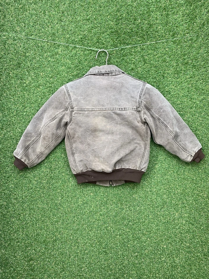 Vintage Carhartt Santa Fe Quilt Lined Jacket Youth Small Y02 CHT Faded Brown - Image 2 of 4