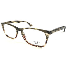 Ray-Ban Eyeglasses Frames RB5228M 5837 Brown Marble Rectangle Full Rim 56-17-145