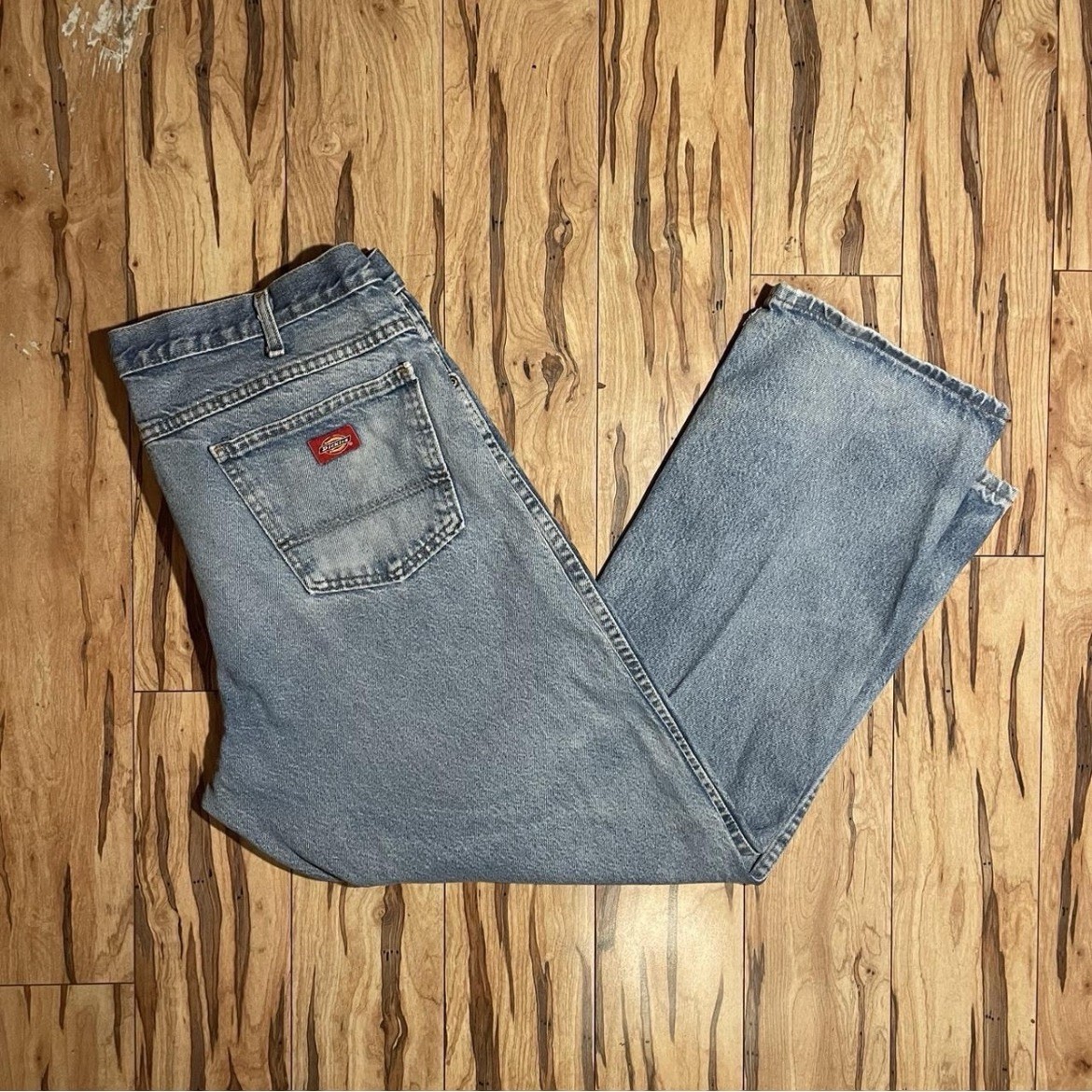 's Blue Denim Straight Jeans Cotton Button Zip 5-pocket Regu