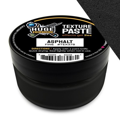 Huge Miniatures Texture Paste, Asphalt (Fine) Model Basing   2oz Resealable Jar