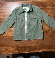 Boden Boys Green Cotton Canvas Shirt Jacket B...