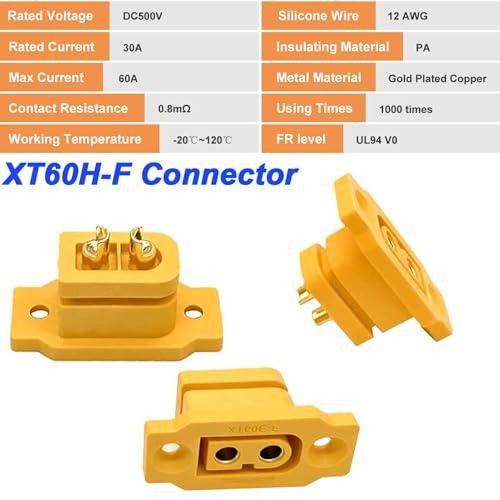 2pcs XT60E-F Fiche Femelle XT60h XT60 Mâle Bullet Connector avec PVC Protection RC - Photo 3/7
