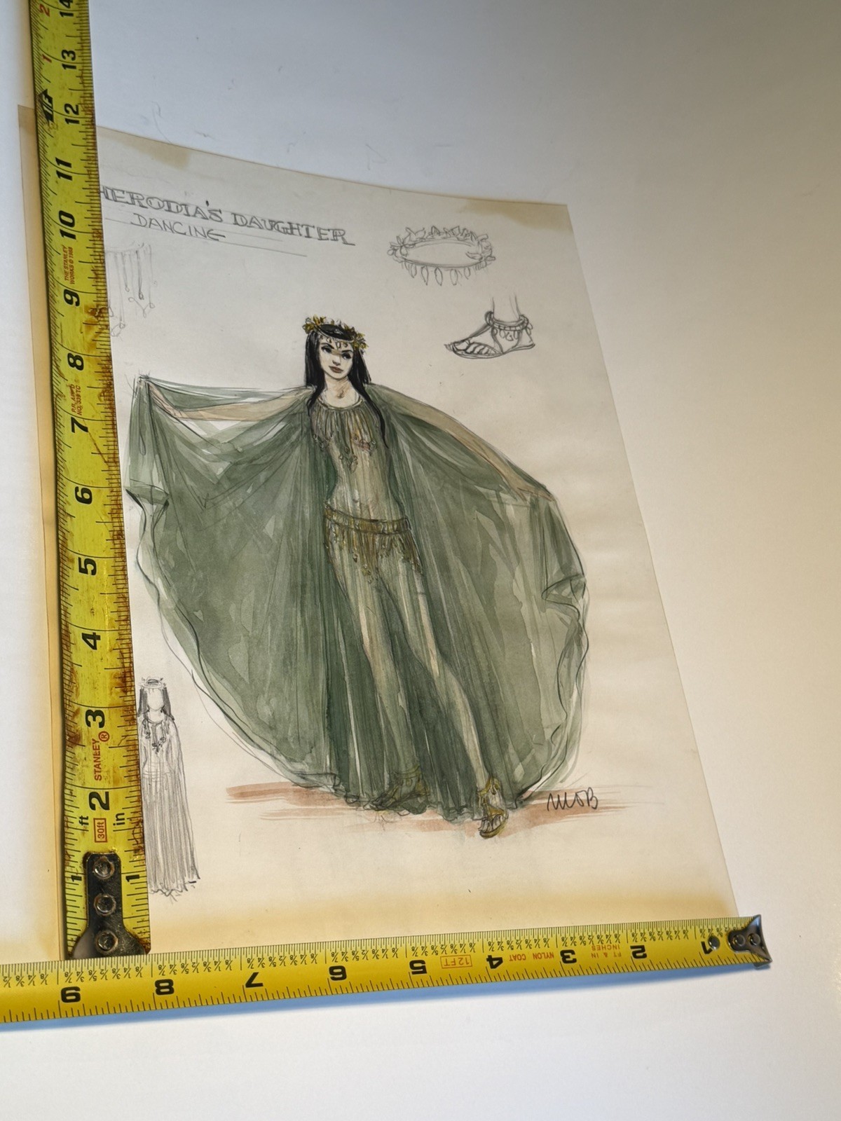 Mariam Seldis Herodias Original costume sketch film The Greatest Story Ever Told