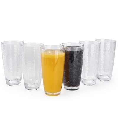 Set of 6 26-Ounce Large Acrylic Glasses Plastic Tumbler/Drinking Cups,Hammere...