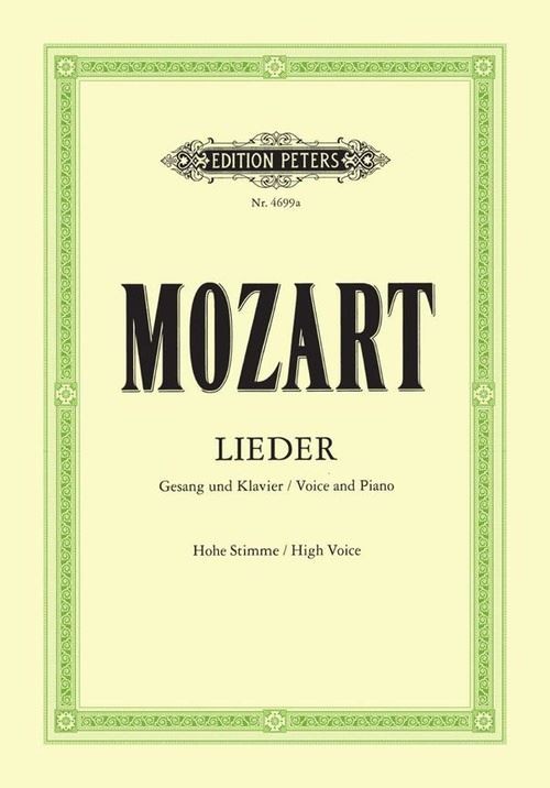 50 Ausgewählte Lieder high voice and piano Mozart Peters Paperback