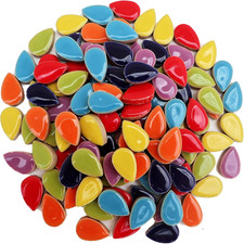 Ceramic Mosaic Tiles for Crafts, 7oz Assorted Colors Petal Mosaic Tiles Ceramic