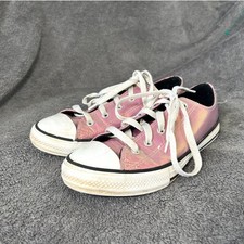 CONVERSE ALL STAR SHOES IRIDESCENT PINK GLITTER SNEAKERS BIG GIRLS/JUNIOR SIZE 3