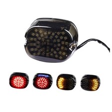 Smoked LED Tail Lights, Low Profile Brake Taillights Integrated Turn Amber Red