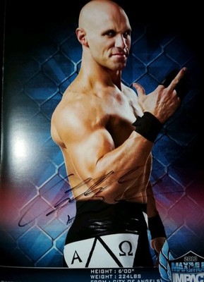 TNA Christopher Daniels Autograph 22x31cm Card Rückseite Mr.Anderson WWE WCW ECW